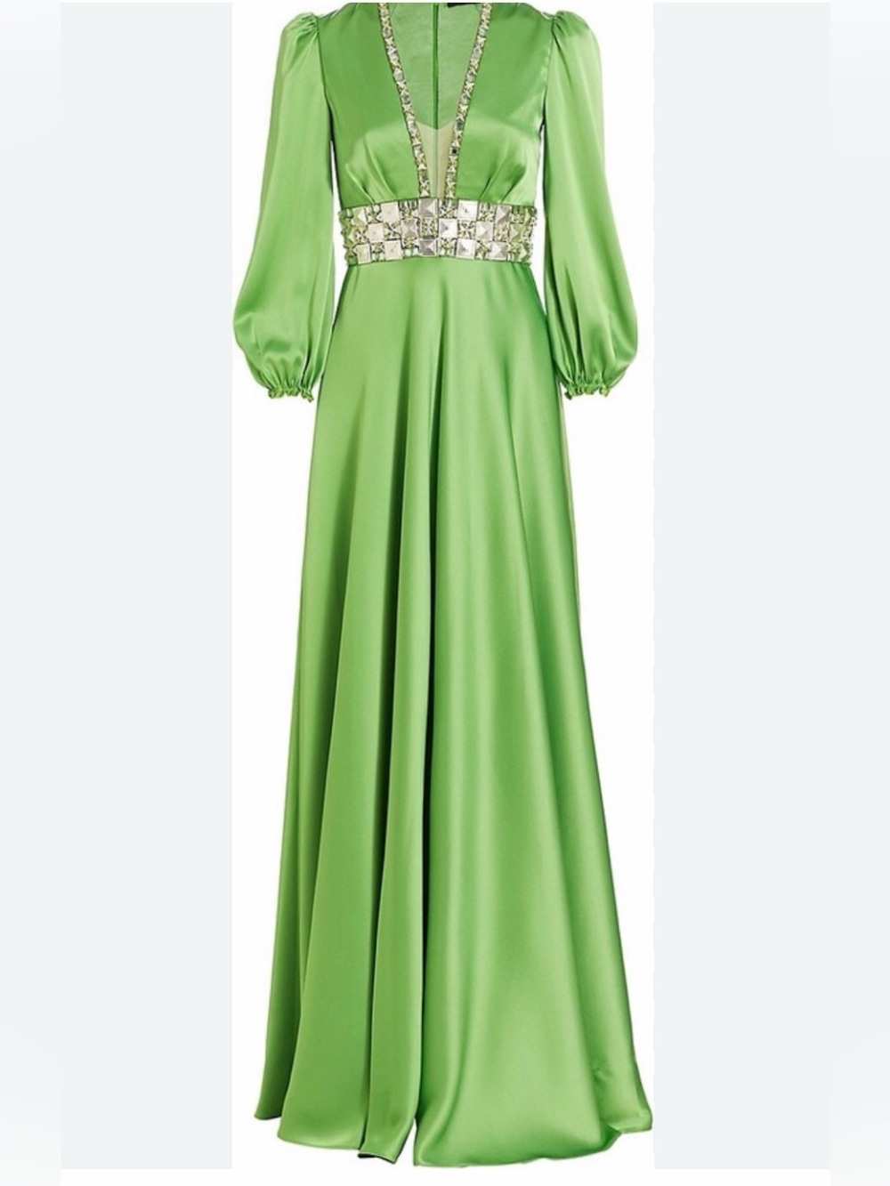 Jenny Packman Merida Beaded Satin Gown